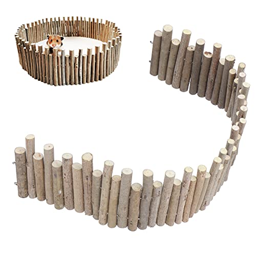 Ejoyous Hamster Wooden Bridge, Wood Ladder Hamster Fence Hideout Cage Bedding Climbing Toys for Syrian Hamsters Gerbil Small Animals (40CM Fence) - size: 40CM Fence