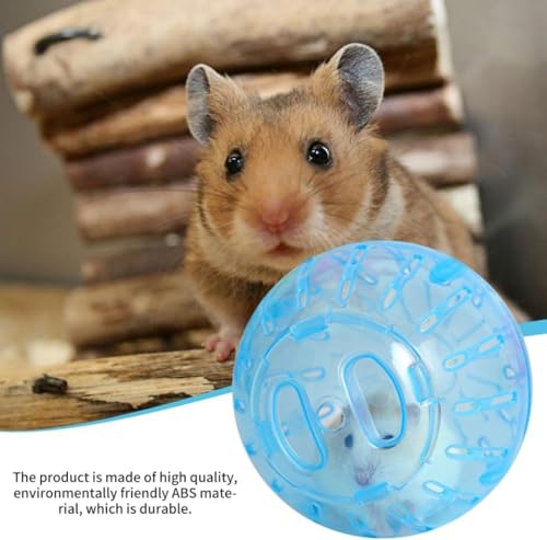 2Pcs 3.94 Inch Rotundity Hamster Balls, Breathable and Sturdy Dwarf Hamster Exercise Balls Running Wheel Gerbil Toys, Small Animals, Portable Small Pet Supplies (Blue and Pink)