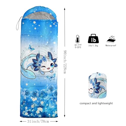 AILONEN Midnight Meow Sleeping Bag, Charcoal Cat Eyes Crescent Graphic, Portable Camp Sack Sleepover Style - color: S50