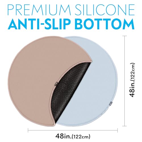 Paw Inspired Round Washable Pee Pads for Dogs, 48 Inch Size, Pack of 2 | Reusable Puppy Pad, Waterproof Mat, Leakproof, Non-Slip Liner for Potty Training, Whelping - size: 48" (2 pack)