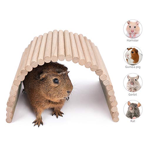 Niteangel Hamster Climbing Ladder Wooden Suspension Bridge for Guinea Pigs Rats Hedgehog Gerbils Mouse Sugar Glider and Other Small Animals (Medium) - size: 15.7" x 7.9"