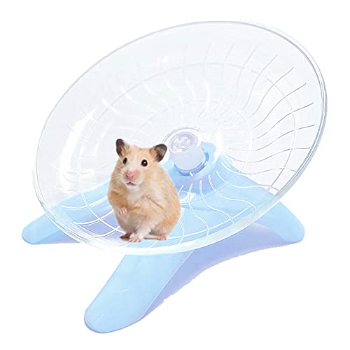 Hamster Flying Saucer Silent Running Exercise Wheel for Hamsters, Gerbils, Mice,Hedgehog and Other Small Pets Silent Running Wheel Hamster Wheel (Blue) - color: Blue