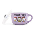 Silver Buffalo Sanrio Hello Kitty Jungle Animals Ceramic Soup Mug Bowl With Vented Lid and Handle For Ice Cream, Cereal, Beverages | Holds 24 Ounces