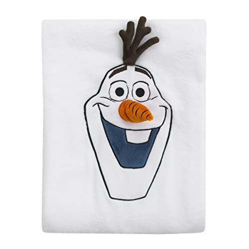 NoJo Disney Frozen Winter Cheer White, Orange, Brown Olaf Character Shaped Blanket - color: Frozen - Winter Cheer
