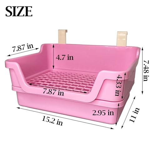 kathson Extra Large Rabbit Litter Box Trainer Rabbit Toilet Small Animal Potty Bunny Litter Pan Box for Adult Guinea Pig Rats Chinchilla Ferret Galesaur (Pink) - color: Pink