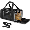 Small Pet Carrier 18" L x 13" W x 9.5" H Airline Approved, Black | for Southwest Airlines, Lockable Safety Zippers and Anti-Scratch Mesh, Pets Under 10 lbs - color: Black, size: 18.0"L x 13.0"W x 9.5"H