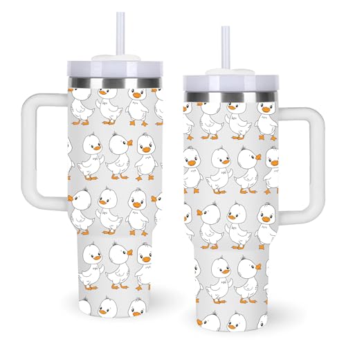 momocici 40oz Ducks Tumbler with Handle Gifts for Women.Duck Lover Cups Tumbler Gifts for Women.40 oz Birthday Christmas Duck Cup Tumblers for Ducks Lover. - style: Duck