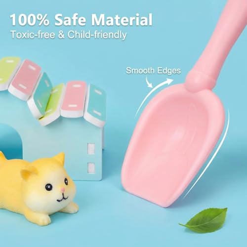 Carolart Hamster Sensory Bin, Animal Play Set, Sand Box with Glow Stones | Rabbit and hamster pretend play sandbox, sensory sand activity, pet habitat toy, gift for kids ages 3-8 - style: Hamster