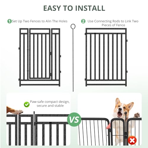 Thickened Outdoor Dog Fence, 40" H, 48 Panels for Yard & Camping | Easy Setup, Flexible Layouts, Thickened Panels, Heavy-Duty, for Medium & Large Dogs and Farm Use, Patented - size: 40" height, style: 48 Panels