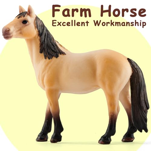 Divwa 15 Pcs Farm Animal Toy for Toddler Kid, Plastic Toy Farm Animal Figure Set Playset Including Cow Horse Goat Sheep Pig Donkey Goose Duck Turkey Chicken Dog Cat Rabbit for Kid Age 3-5 5-7