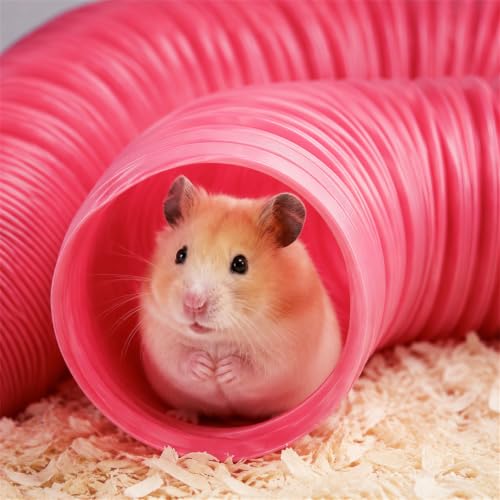 3 Packs Hamster Fun Tunnels, Pet Mouse Plastic Tube, Collapsible Plastic Tunnel, Tube Pet Hideaway, Training Hideout Tunnels for Guinea Pigs, Chinchillas, Rats, Ferrets, Dwarf Rabbits