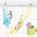 3Pcs Elastic Sugar Glider Climbing Rope Toys, Hanging Cage Accessory | Enrichment Toys Wrapped in Short Plush for Soft Touch & Spring Design Boost Climbing Fun & Build Small Pets’ Climb Strength - color: 3pcs blue & yellow & green