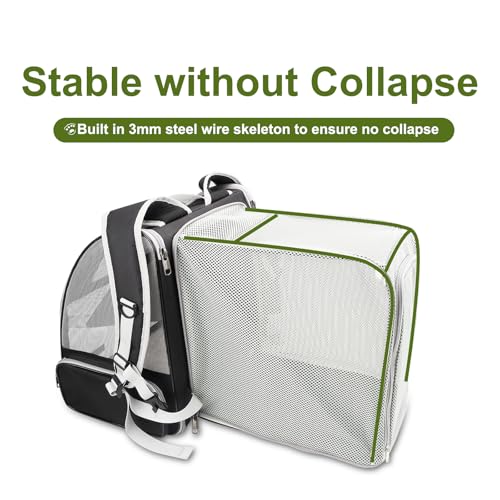 Texsens Innovative Traveler Bubble Backpack Pet Carriers for Cats and Dogs (Expandable-Black) - color: Expandable-Black