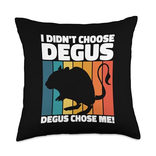 Degus Chose Me Shrub Rat Rodent Common Degu Throw Pillow - size: 18x18