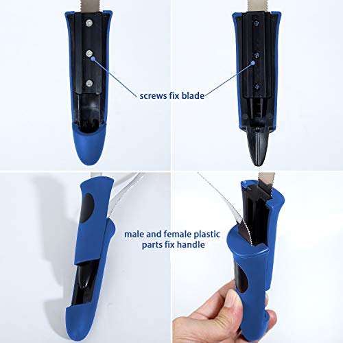 BOTH WINNERS Dual-Sided Shedding Blade with Stainless Steel Blade De-Shedding Tool for All Dog Coat Types- Soft Touch Grip (BLUE) - color: Blue