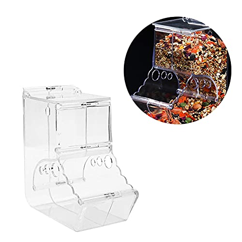 Hamsters Feeder Small Animals Automatic Dispenser Acrylic Clear Pet Food Storage Bowl for Dwarf Hamster Gerbils Mice Hedgehog Guinea Pig Pigeon Parrots (400ML) - color: 400ML