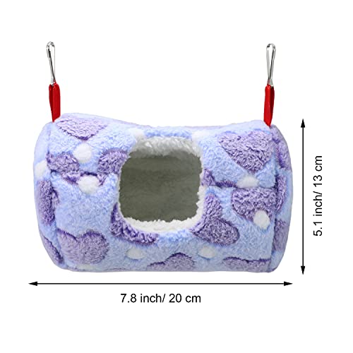 Litewoo Sugar Glider Sleeping Pouch Small Animal Hammock Bed Nest, Blue | 7.8x5.1in, soft flannel cotton, warm washable , cute speckled pattern, winter nest for hamster/rat/guinea pig/chinchilla - color: BLUE