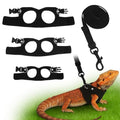 3Size Black Bearded Dragon Leash and Harness Set with Lizard Traction Rope | for Reptile, lizard leash/ squirrel harness/ Small Rabbit traction rope (S, M, L)