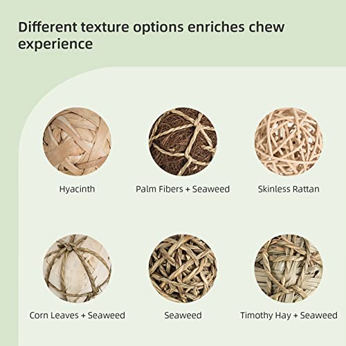 andwe Small Animals Play Balls Rolling Chew Toys & Gnawing Treats for Rabbits Guinea Pigs Chinchilla Bunny Degus - Pet Cage Entertainment Accessories - size: Pack of 6