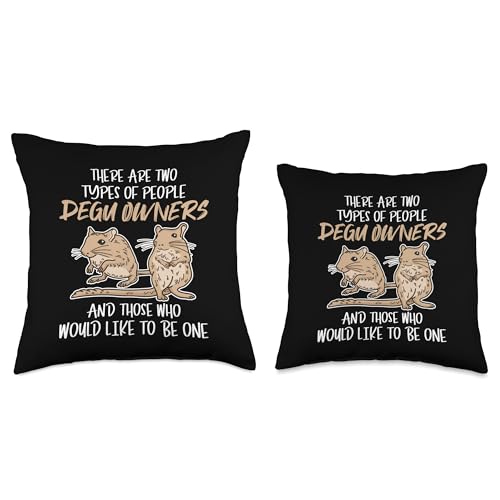Two Types Of People Degu Owners Rat Common Degu Throw Pillow - size: 16x16
