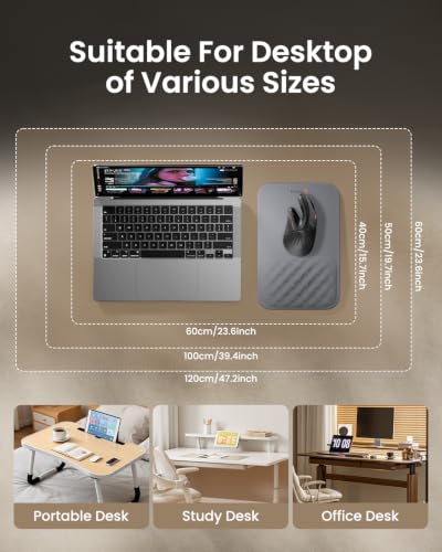 ProtoArc MP50 Ergonomic Mouse Pad with Wrist Support, Lycra Surface, Gray | 8° slope & massage points, soft memory foam, Large 12x8 Inches, Non-slip base. Relieves wrist strain for office & home - color: Gray Lycra