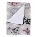Disney Nightmare Before Christmas Gray, Purple, and White Super Soft Sherpa Baby Blanket - color: Nightmare Before Christmas Gray