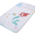 Disney Ariel Watercolor Wishes Aqua, Pink and White Never Stop Exploring 100% Cotton Photo Op Fitted Crib Sheet - color: Ariel Watercolor