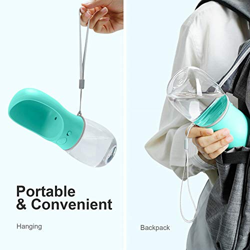 DEYACE Dog Water Bottle, Leak Proof Portable Pet Water Bottles for Dogs, Puppy Water Dispenser with Drinking Feeder for Travel (Teal 12oz) - color: Teal 12oz