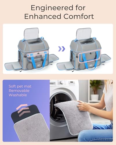 Expandable Cat Dog Carrier: NOBLE DUCK Soft-Sided Pet Carrier Airline Approved Large Small Medium Collapsible Portable Travel Up to 25 Lbs Black - color: 1-Black, size: Medium