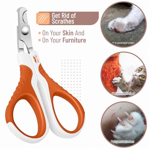 Mr. Pen- Cat Nail Clipper, Raspberry Red & White Cat Nail Trimmer | Cat Nail Clippers, Cat Claw Clippers, Cat Clippers for Nails, Pet Nail Clippers, Small Dog Nail Clipper Cat Claw Trimmer - color: Raspberry Red & White