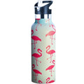 Kids Water Bottle with Straw,Flamingo Bottle Vacuum Insulated Stainless Steel Travel Mugs Tumbler For Sport School Outdoor 20 oz - color: Blue Flamingo