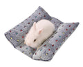 16 x 14 in Bunny Bolster Bed for Rabbits Cats Dogs and Other Small Pets, Reversible Fleece Flop Bedding with Padded Sides - color: Gray, size: 16*14in