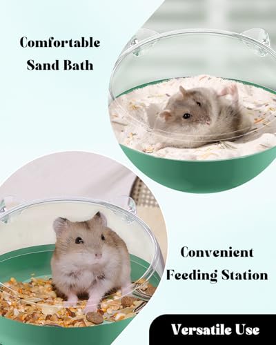 Pawfly Hamster Sand Bath Container, Hamster Sand Bath Box, Hamster Bathtub, Hamster Bathroom, Hamster Toilet, Plastic Dust Bath for Dwarf Hamsters, Syrian Hamsters, Mice, Gerbils & Small Animals - color: Dark green