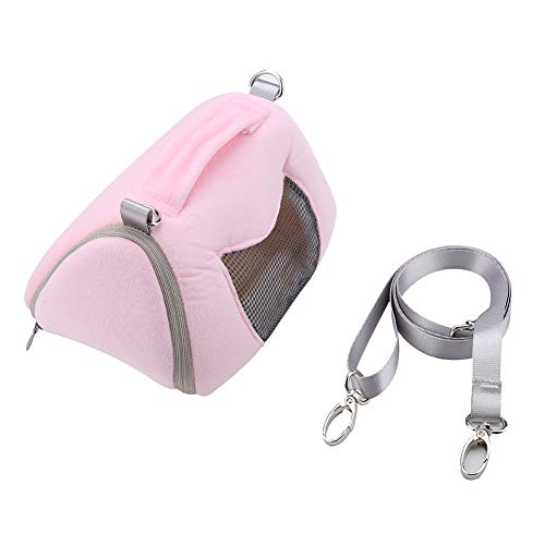 Breathable Small Pet Carrier Bag, Pet Carrying Bag for Hamster Gerbil Rat Ferret, Mesh Ventilated Travel Outdoor Bag with Shoulder Strap for Small Animals (Pink) - color: Pink