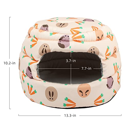 Niteangel Bunny Bed Big Guinea Pig Cave House Hideout for Rabbit Ferret Chinchilla Degu Hedgehogs Squirrel and Other Small Animals - color: Semicircle Bed