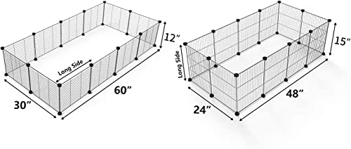 LURIVA DIY Small Animal Playpen, Pet Playpen, Guinea Pig Cages, Rabbit Playpen, Dog Puppy Playpen, Indoor Metal Wire Yard Fence, 15 X 12 Inch, 12 Panels, Black