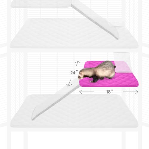 Paw Inspired Fitted Fleece Shelf Liner for Critter Nation Cage, Pink | Cover for Ferret Nation/Critter Nation Cage Shelves, For Ferrets, Rats, Chinchillas, Hedgehogs, Small Animals, Pets - color: Pink, size: Shelf Liner