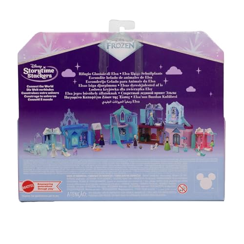 Mattel Disney Frozen Elsa ICY Animal Hideaway Doll & Playset | Elsa Small Doll w/ Removable Skirt, 2 Animal Figures, Slide & Accessories, Storytime Stackers, Inspired by Movie