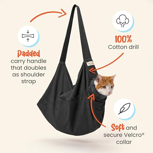 Cozy Comfort Carrier - Large Charcoal Cat Carrier Soft and Pet Carrier for Nail Clipping, Vet Visits, Medication Administration, Dental Care, and Traveling - color: Charcoal, size: Large