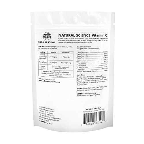 Oxbow Natural Science Guinea Pig Vitamin C Supplement, Timothy Hay, 8.4 oz | Pure Comfort, Hamster Bedding, Guinea Pig Bedding, Low Dust, Virgin Paper, Litter Box, Bunny, Rats, Gerbils, Chinchillas - size: 8.4 Ounce (Pack of 1)