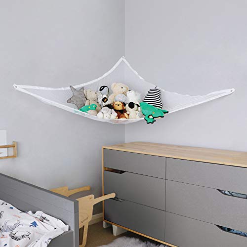 Little Chicks Plush Stuffed Animal Net Hammock -Corner Organizer and Toy Holder - Extra Large Hanging Storage for Kids Bedroom - size: 72.75x51.5x51.5 Inch (Pack of 1)