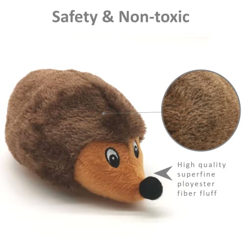 SUNKYPUP Hedgehogz Squeaky Dog Toy, Stuffed Plush Dog Toys for Small Medium Dogs (8 Inch (2 Pack))