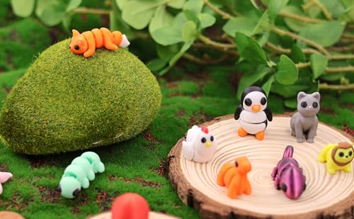25 pcs 3D Printed Animal Figurines, Mini Articulated Animal Figurines Toys | Party Favors, Pocket Fidget Toys, Goodie Bag Stuffers, Exchange Gifts, Desk Pets, Classroom Rewards for Kids, Birthday Gifts - style: Animal 25 pc