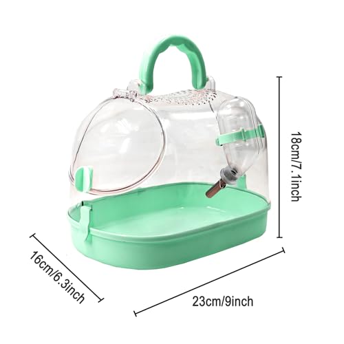 Portable Guinea Pig Carrier Travel Small Animal Carrier Breathable Travel Hamster Cage with Water Feeder