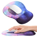 EooCoo Mouse Pad with Gel Wrist Rest, Ergonomic Mousepad Wrist Alignment | Middle Concave Design for Natural Wrist Alignment, Non-Slip Base Mousepad, Carpal Tunnel Relief, Office Desk Accessories - color: Galaxy Purple