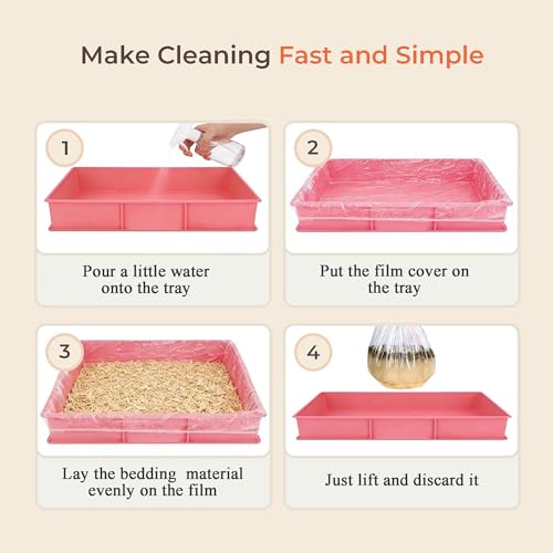 50 Disposable Cage Tray Liner Bags for Small Animals & Birds | Pull-Over Tray Fit | Durable Mess Hold | Quick Disposal | Less Cleaning Burden | Small Pet & Bird Cages - size: L(47.2 x 47.2'')