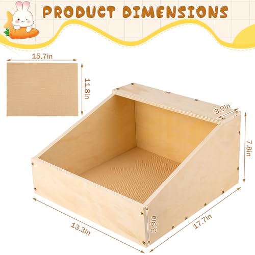 17"x12"x12" Wood Rabbit Nesting Box with Mat, Wooden Small Animal Hideout | for Breeding, Multi-Purpose Hutch for Rabbits, Chickens, Ducks, Guinea Pigs, Chinchillas and Birds & Other Small Animals