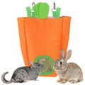 ABTOLS Rabbit Hay Feeder Bags, Hanging Hay Feeder for Cage Guinea Pigs Chinchillas Hamsters Orange Green Carrot Shape Bunny Small Animal Pet Cartoon Hay Bag - color: orange
