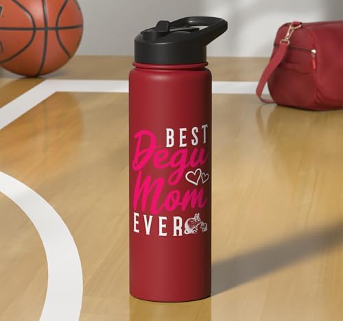 Best Degu Mom Ever Rodents Stainless Steel Insulated Water Bottle - color: Red