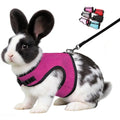 Rabbit Harness with Leash Set Escape Proof, Soft Bunny Mesh Vest Hot Pink XL - color: Hot Pink, size: XL (Neck:7"-11.5" Chest:9.8"-15.7")